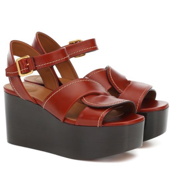 Chloé Candice Leather Wedge Platform Sandal - Picture 4 of 11